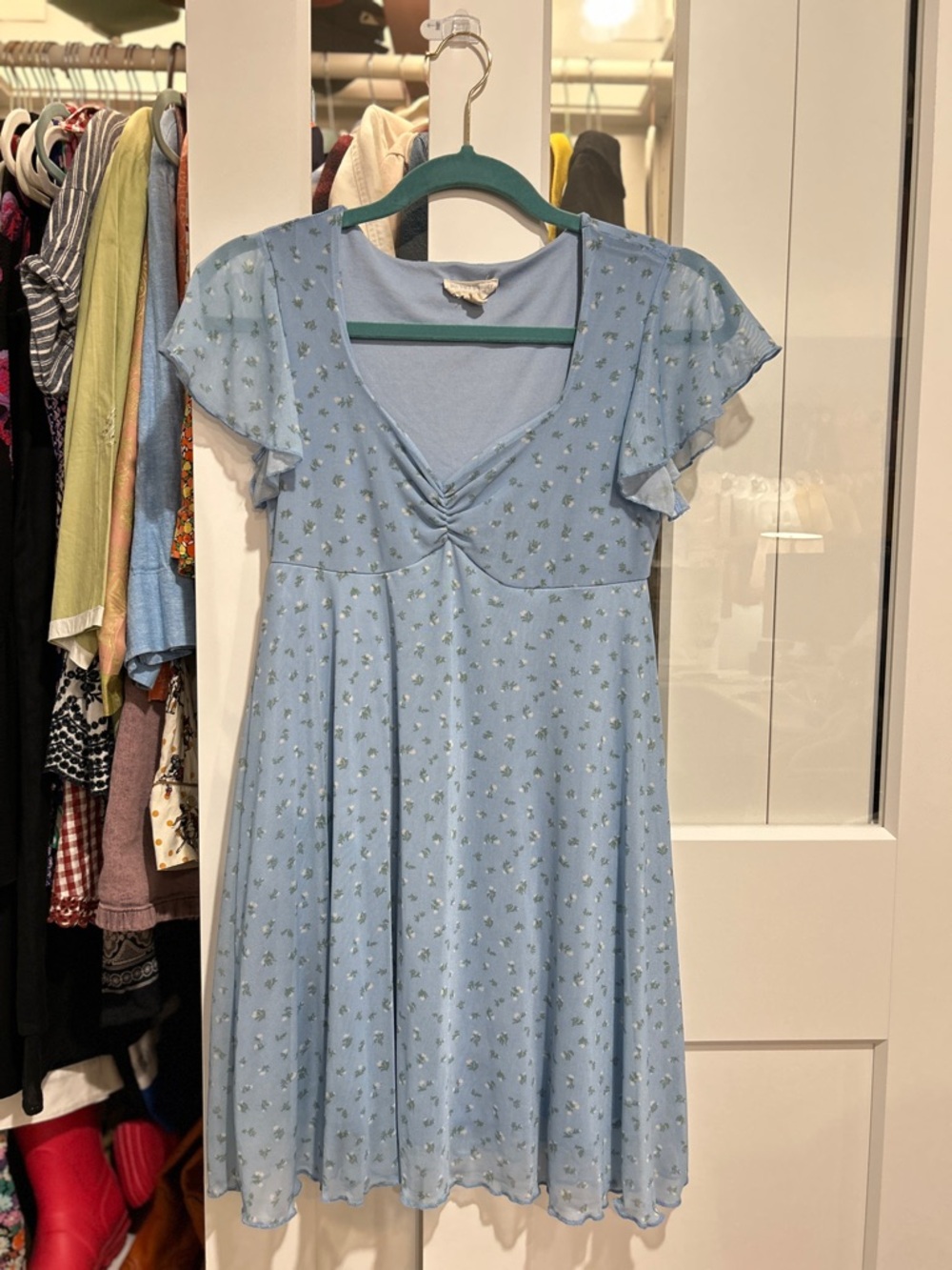 See You Monday Light Blue Floral Mini Dress